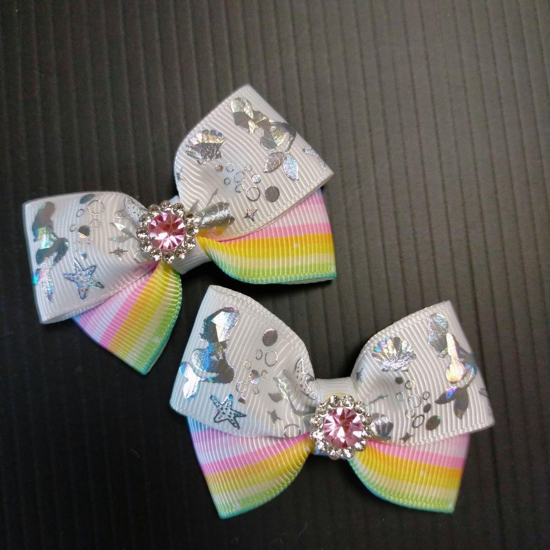 確認　ヘアゴム ヘアリボン ツインテール　330　キラキラマーメイド　トロピカル