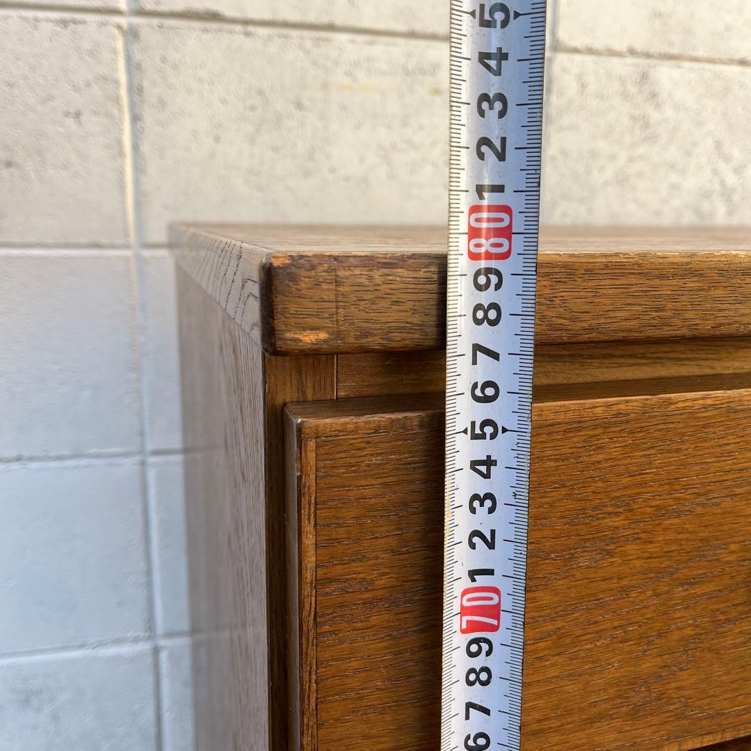 オーク材 木製家具◾️パラマウントベッド 脚×キャスター付き チェスト 収納棚