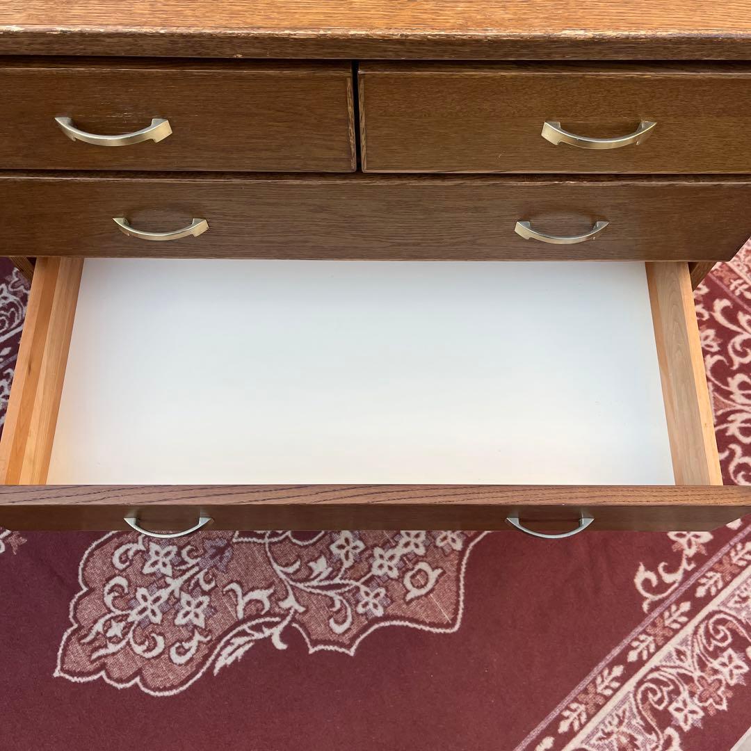 オーク材 木製家具◾️パラマウントベッド 脚×キャスター付き チェスト 収納棚