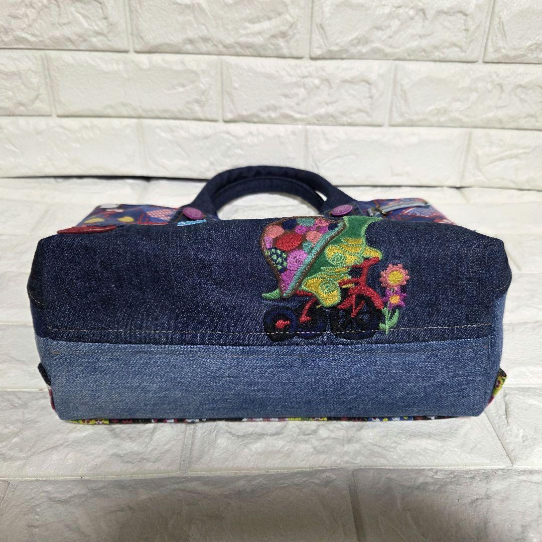 935 デニム＊リメイク＊刺繍＊バッグ＊トートバッグ