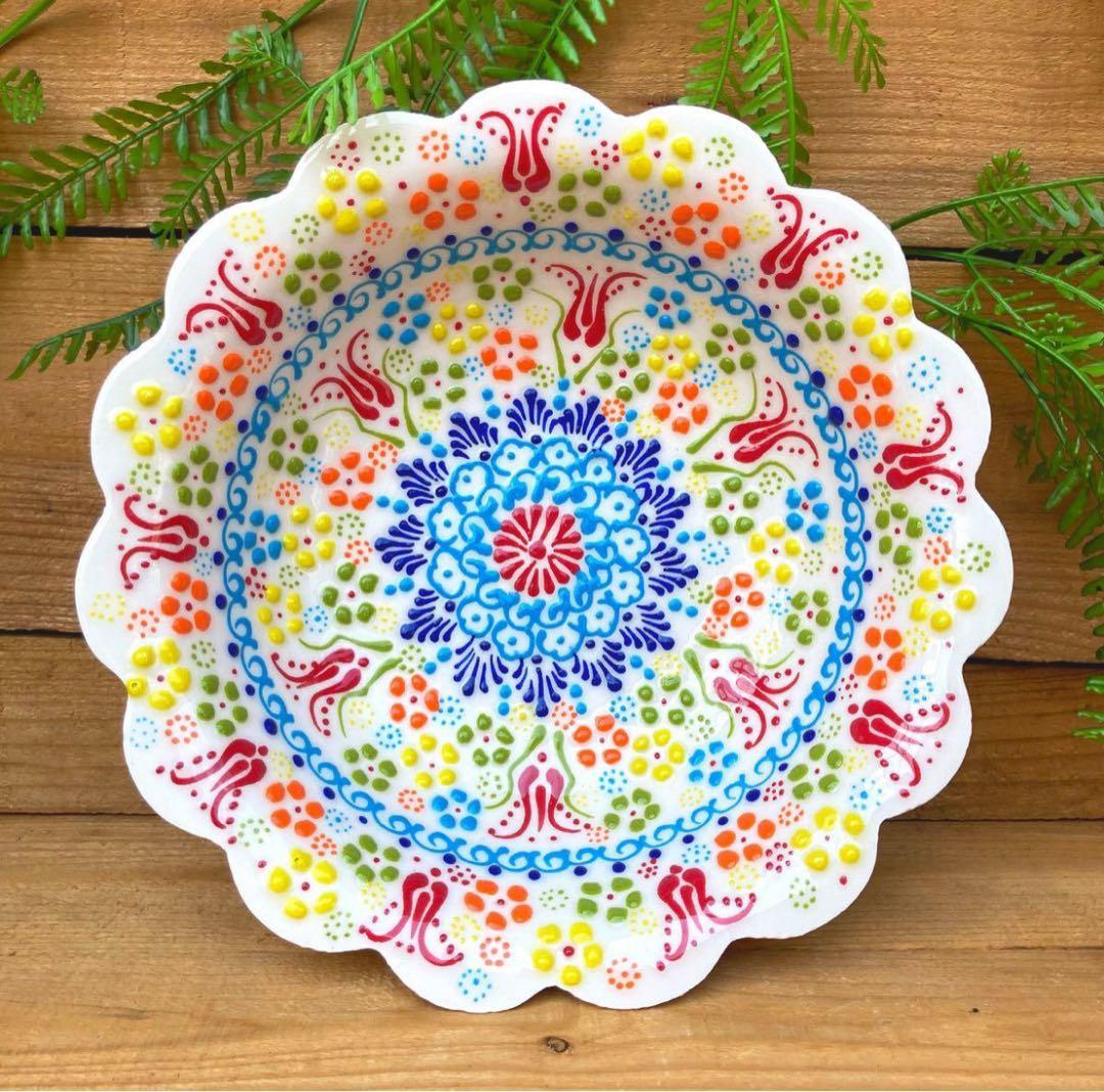 22cm☆新品☆【トルコ】ボウル 皿＊ホワイト 白＊ キュタフヤ 陶器