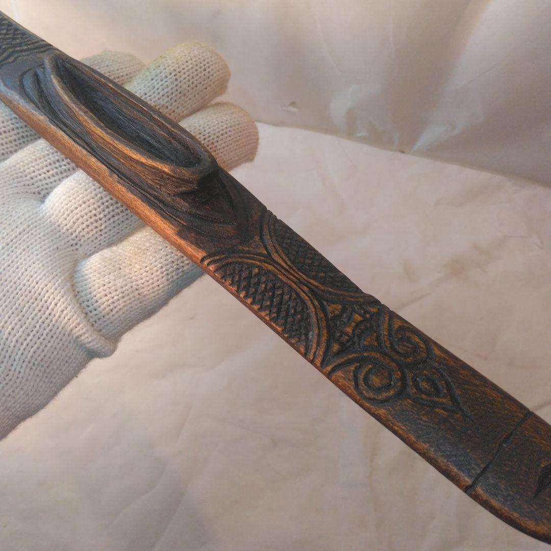 アイヌマキリ　イクパスイ　木製魚の彫刻　北海道　骨董昭和。