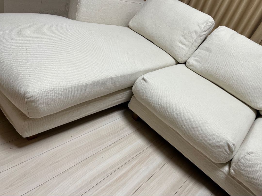 ACTUS カウチソファ 【本体・カウチ別発送のため本体側 ルート アイボリー