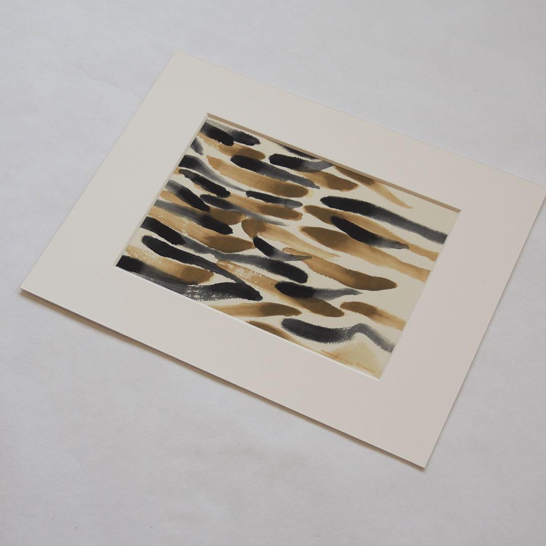 抽象画 オリジナル 作品 マット付き 絵画 現代アート Lee Ufan 風