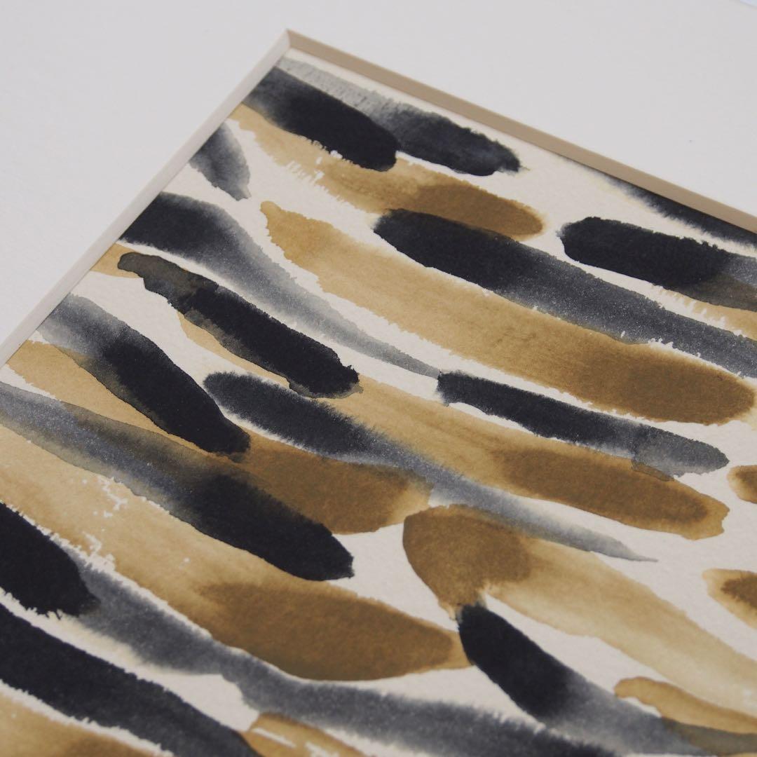 抽象画 オリジナル 作品 マット付き 絵画 現代アート Lee Ufan 風