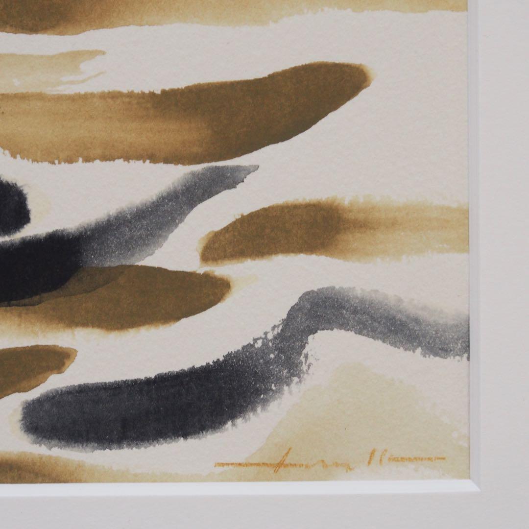 抽象画 オリジナル 作品 マット付き 絵画 現代アート Lee Ufan 風