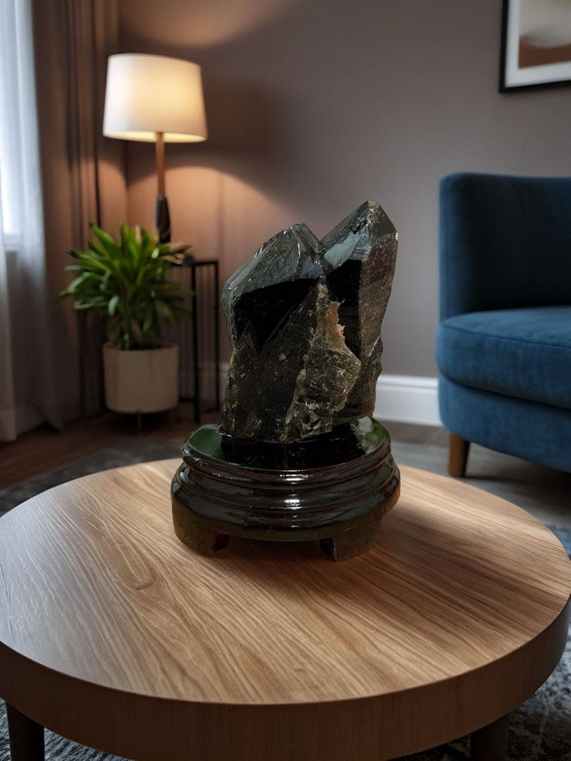 1.1kg ⭐️モリオンクラスター❤︎専用台座 【最強】天然石　浄化　邪鬼　黒水晶⭐️