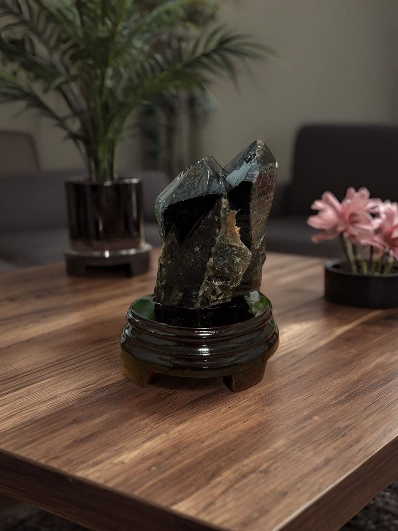 1.1kg ⭐️モリオンクラスター❤︎専用台座 【最強】天然石　浄化　邪鬼　黒水晶⭐️