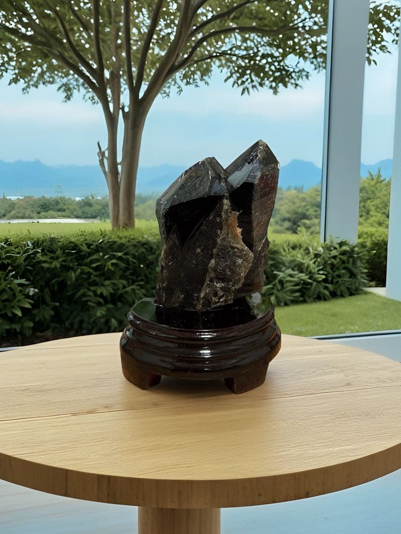 1.1kg ⭐️モリオンクラスター❤︎専用台座 【最強】天然石　浄化　邪鬼　黒水晶⭐️