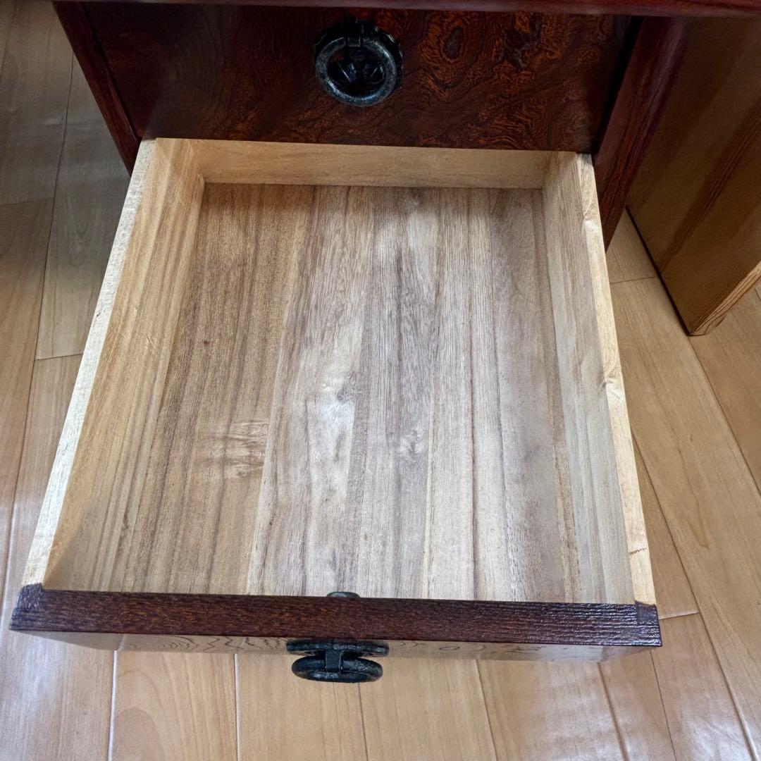 駿河民芸　文机 和室 引き出し ローデスク 和風 小机 欅 デスク 幅91cm