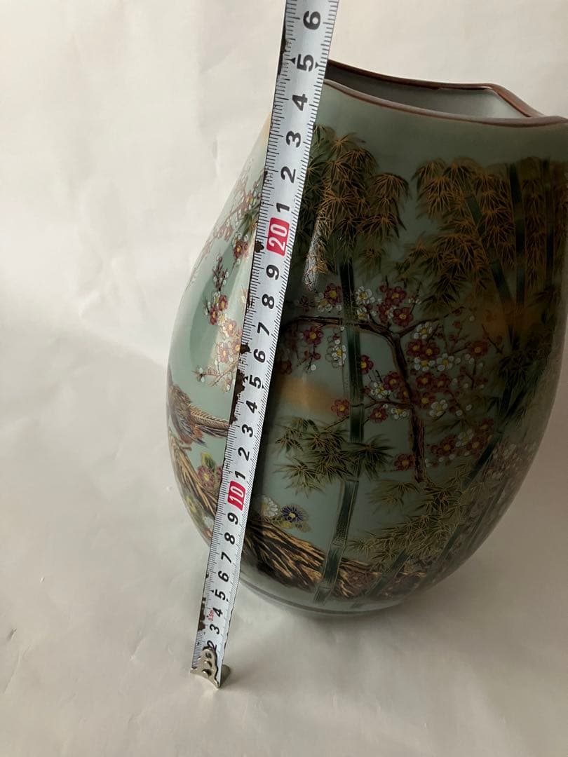 未使用❤️九谷焼 栄利作花瓶 優雅 花鳥