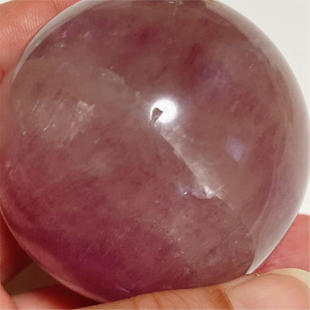 ピンク フローライト マイカ スフィア 天然石 置物