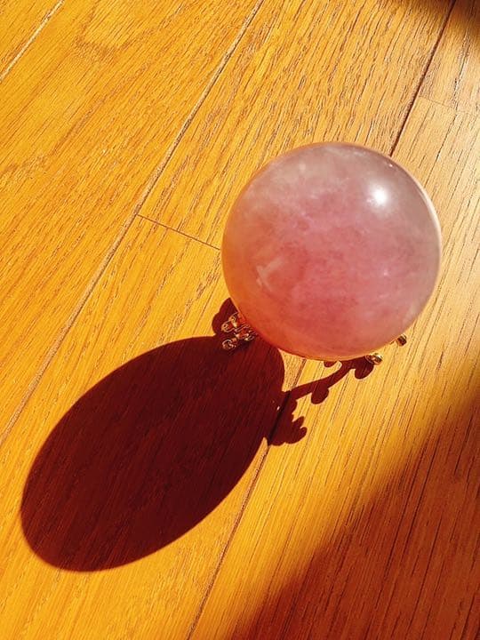 ピンク フローライト マイカ スフィア 天然石 置物