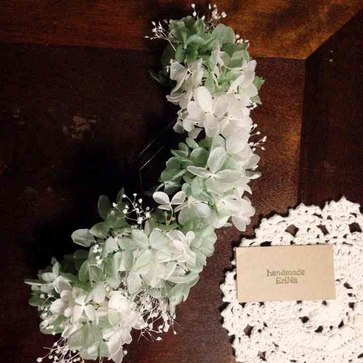 1400円 本物花 優しいグリーン 髪飾り 卒業 入学 ウエディング ブライダル