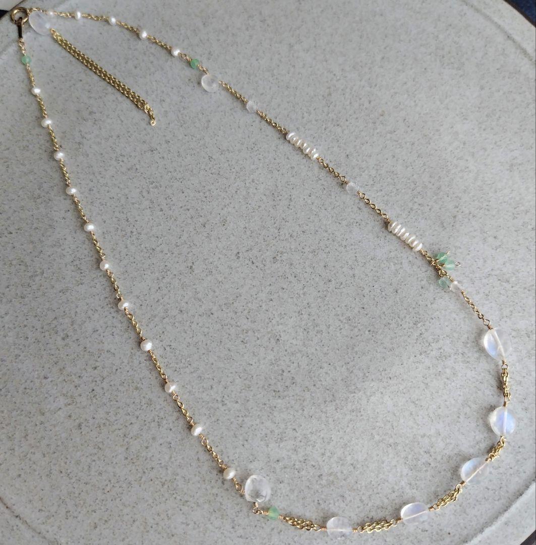 14kgf天然石ネックレス　 360°カワイイんです^^