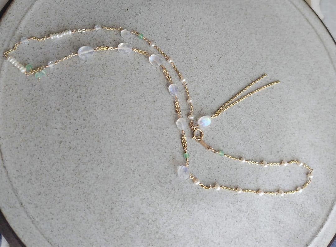 14kgf天然石ネックレス　 360°カワイイんです^^