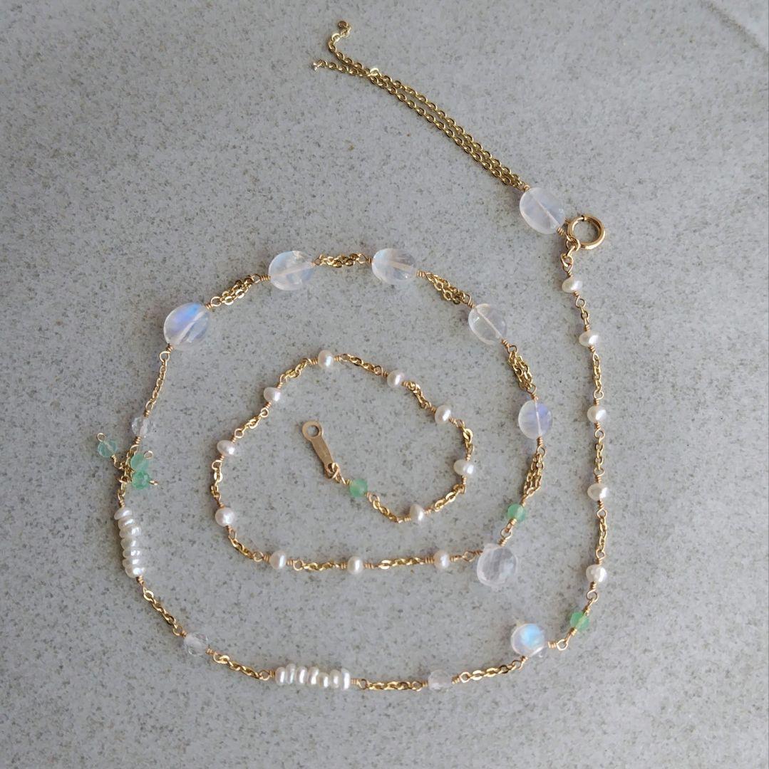 14kgf天然石ネックレス　 360°カワイイんです^^