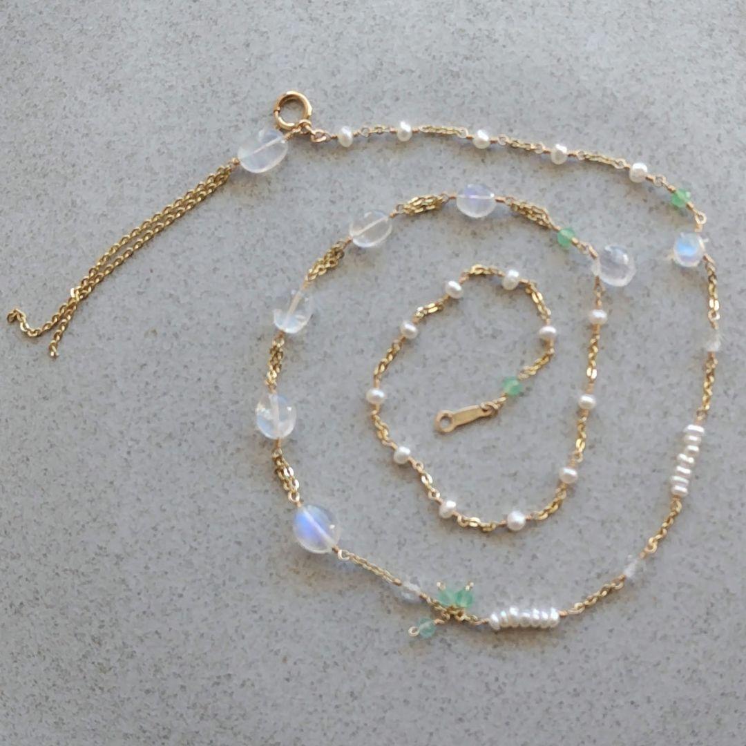 14kgf天然石ネックレス　 360°カワイイんです^^