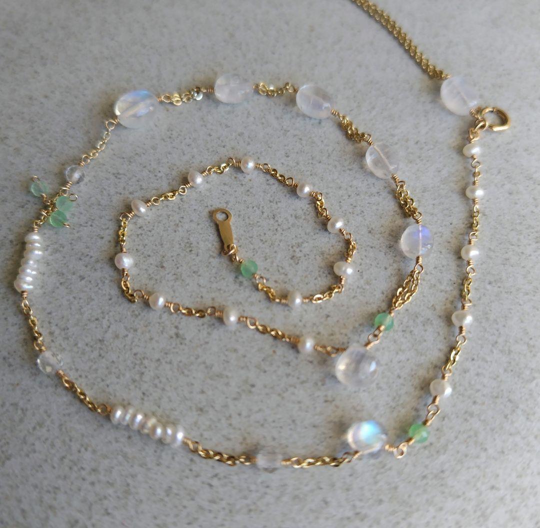 14kgf天然石ネックレス　 360°カワイイんです^^