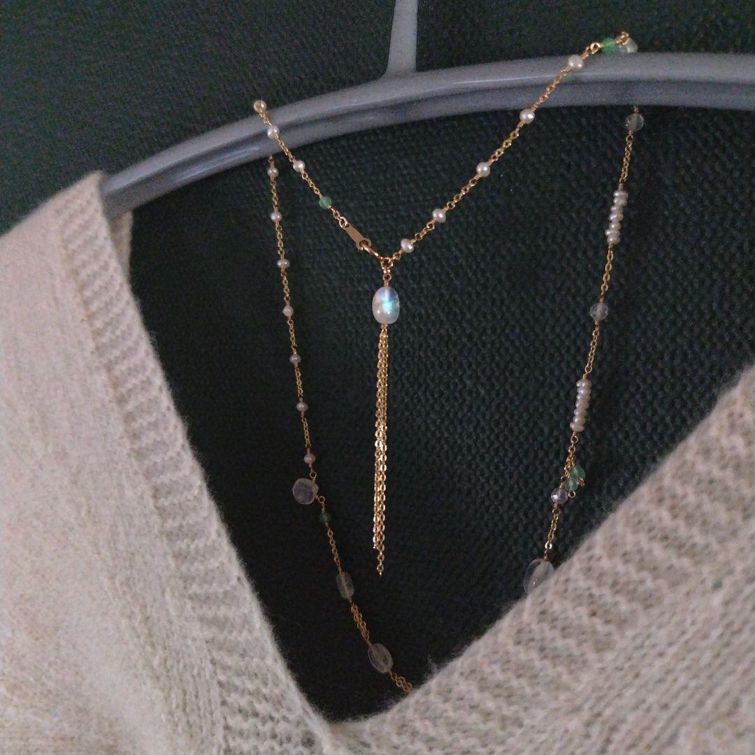 14kgf天然石ネックレス　 360°カワイイんです^^