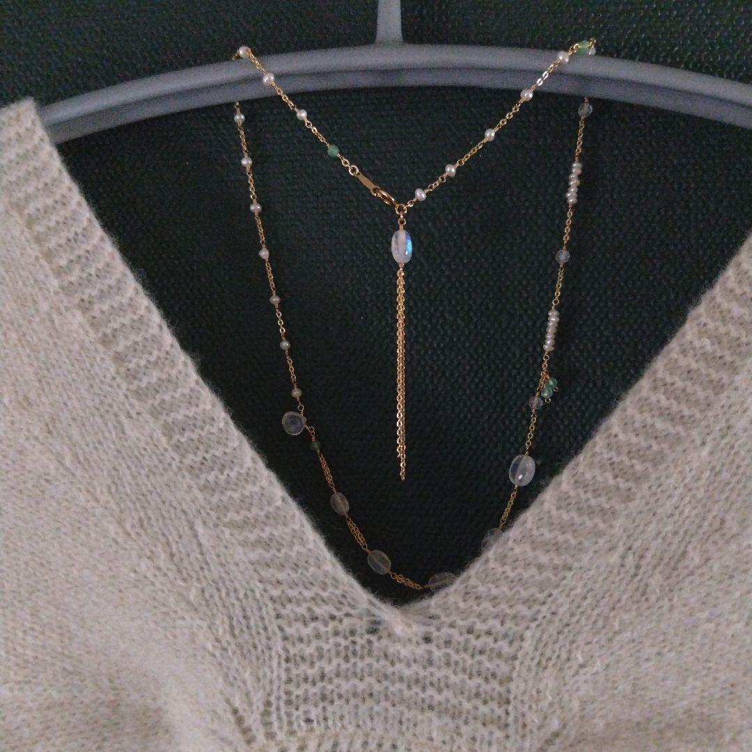 14kgf天然石ネックレス　 360°カワイイんです^^