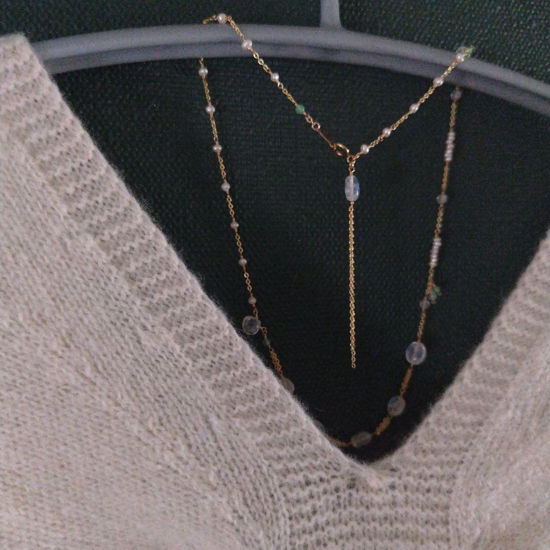 14kgf天然石ネックレス　 360°カワイイんです^^