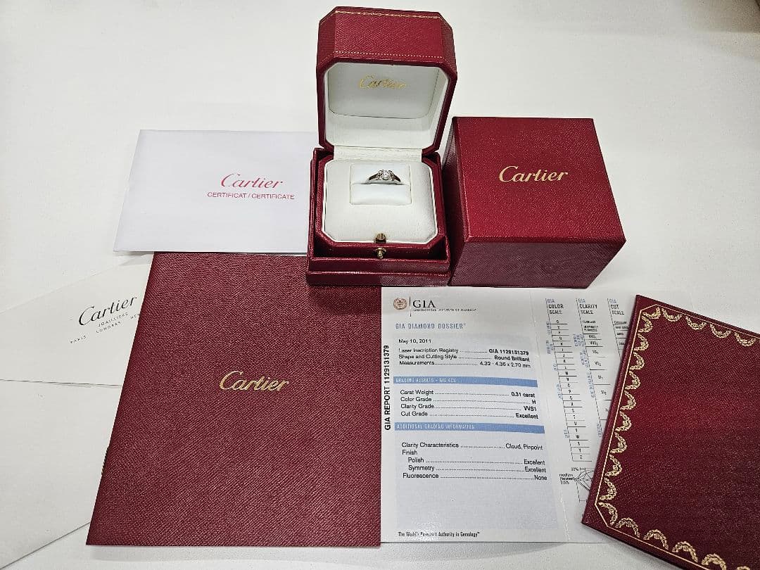 CARTIER カルティエ　バレリーナ ソリテールダイヤ PT950 /9号
