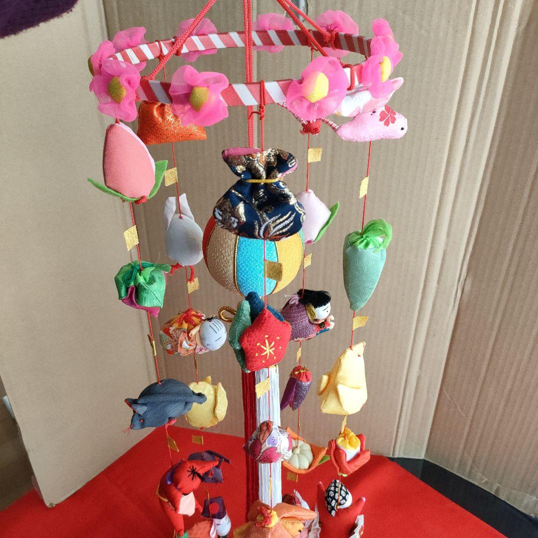 雛人形　雛道具　(お被布、吊るし雛、赤い毛氈)3点セット