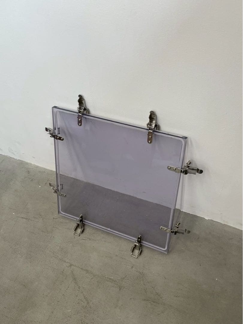 未使用アクリルケース キューブBOX ディスプレイボックス ショーケース 透明紫