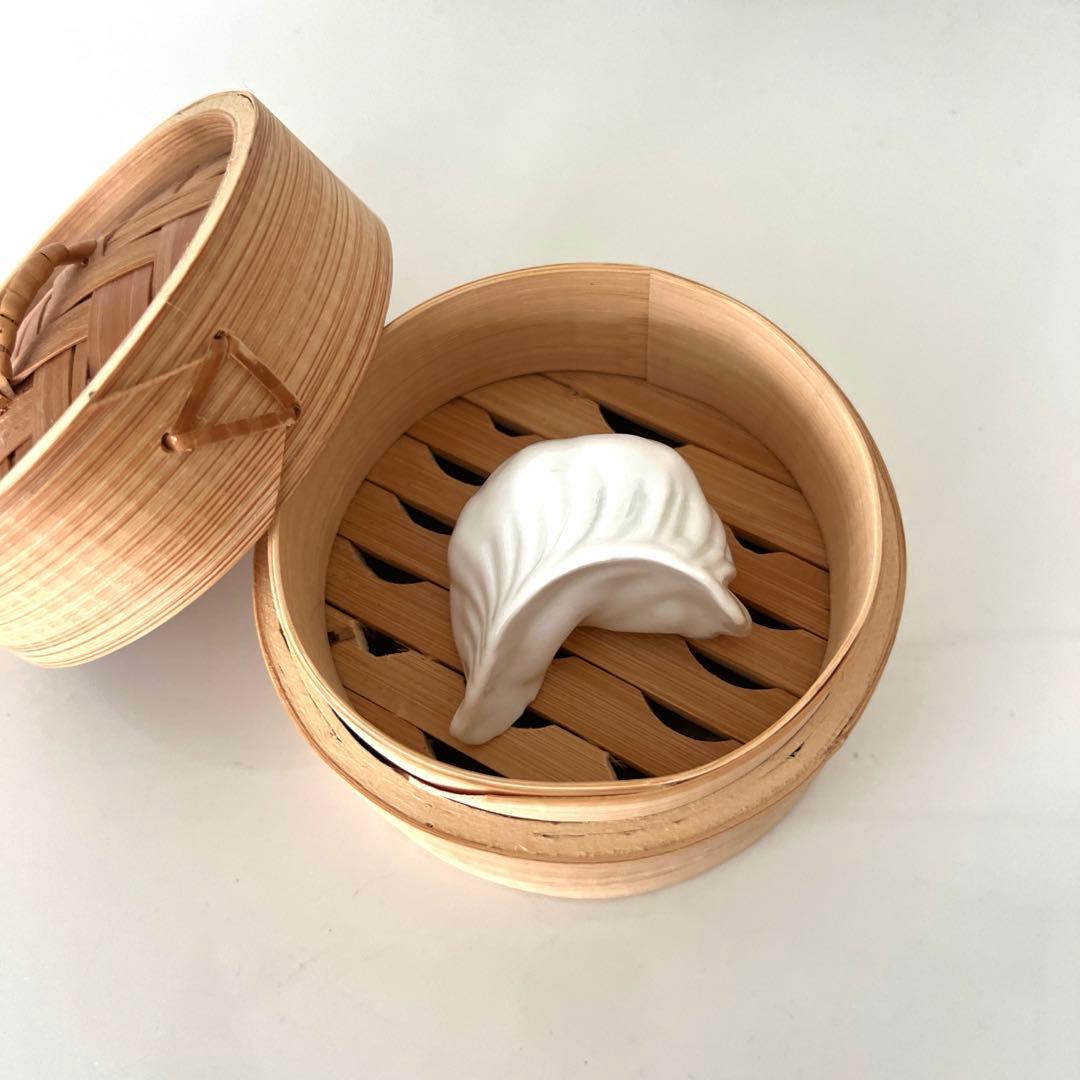 【金運/上海】景徳鎮磁器　蒸篭付き 中華雑貨　インテリア