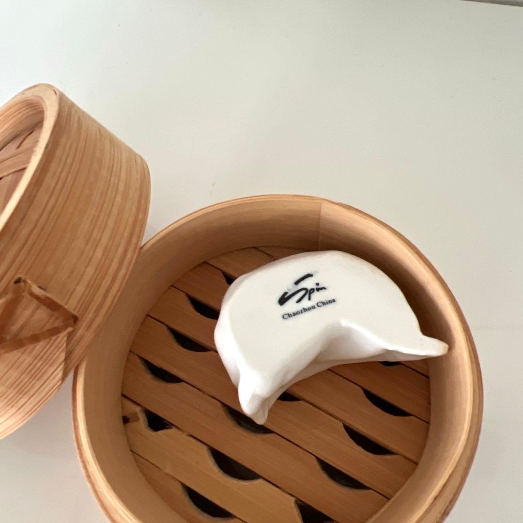 【金運/上海】景徳鎮磁器　蒸篭付き 中華雑貨　インテリア