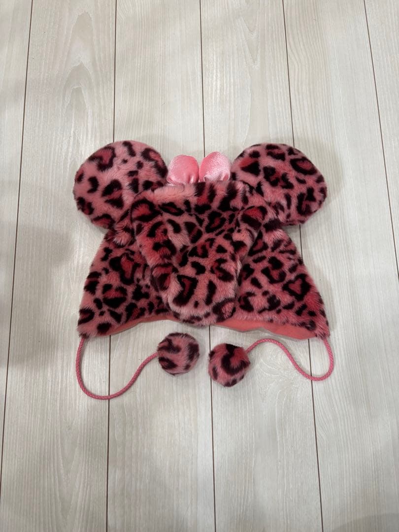ミニーヒョウ柄ファンキャップ