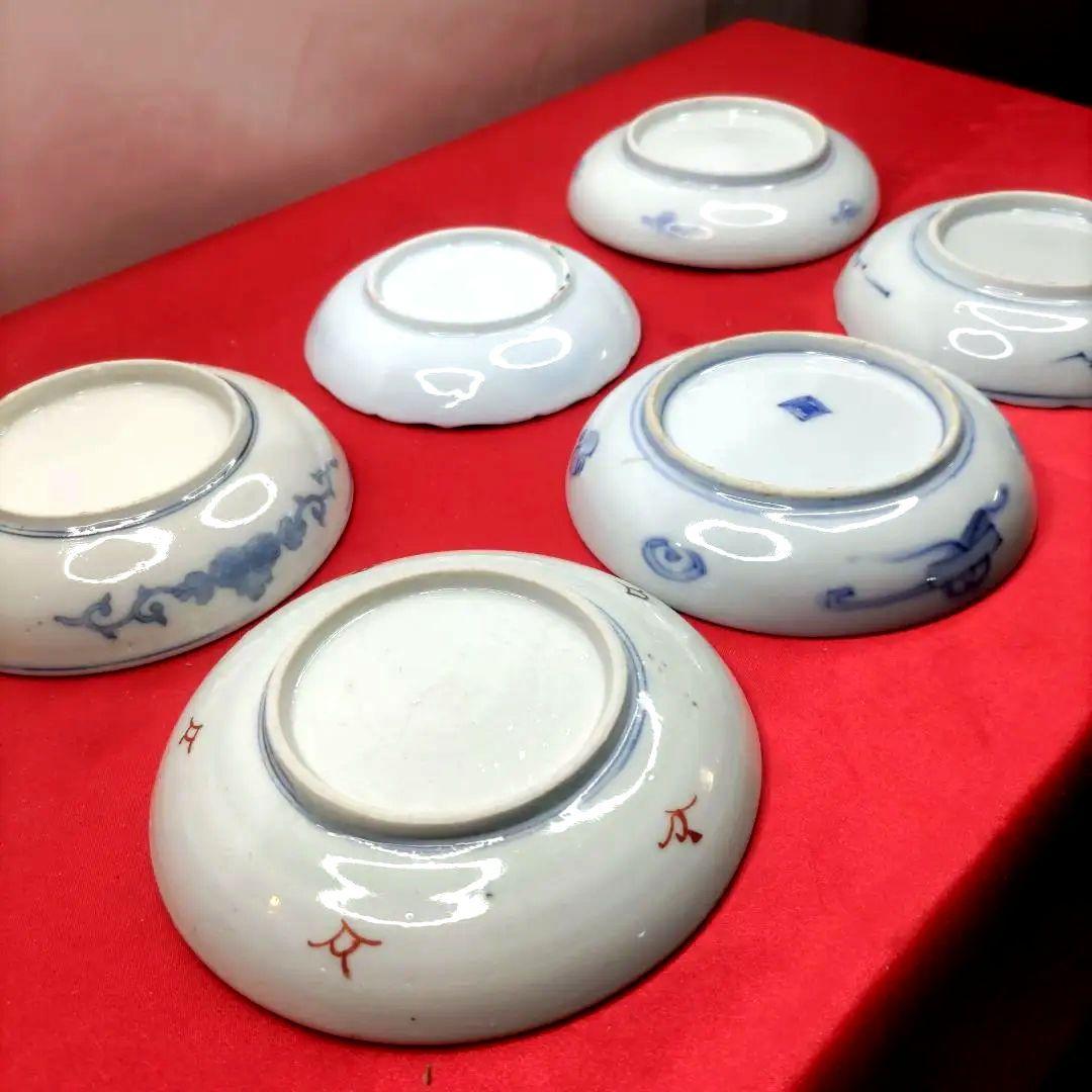 h*g様 有田焼伊万里焼古伊万里金彩色絵豆皿小皿なます皿4寸皿6種6客アソートセ