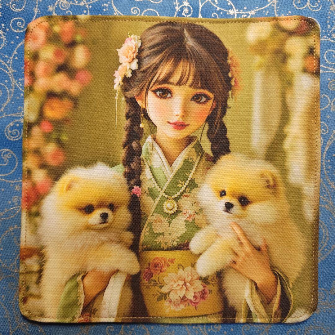 ご確認用　yourelie 　4重ハンカチ　ポメラニアンちゃん柄　18枚