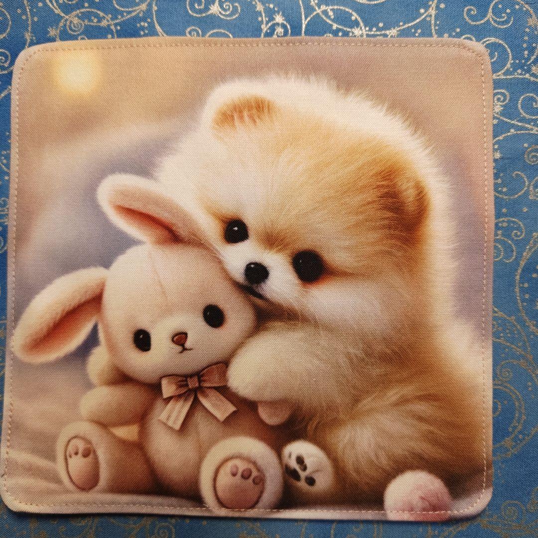 ご確認用　yourelie 　4重ハンカチ　ポメラニアンちゃん柄　18枚