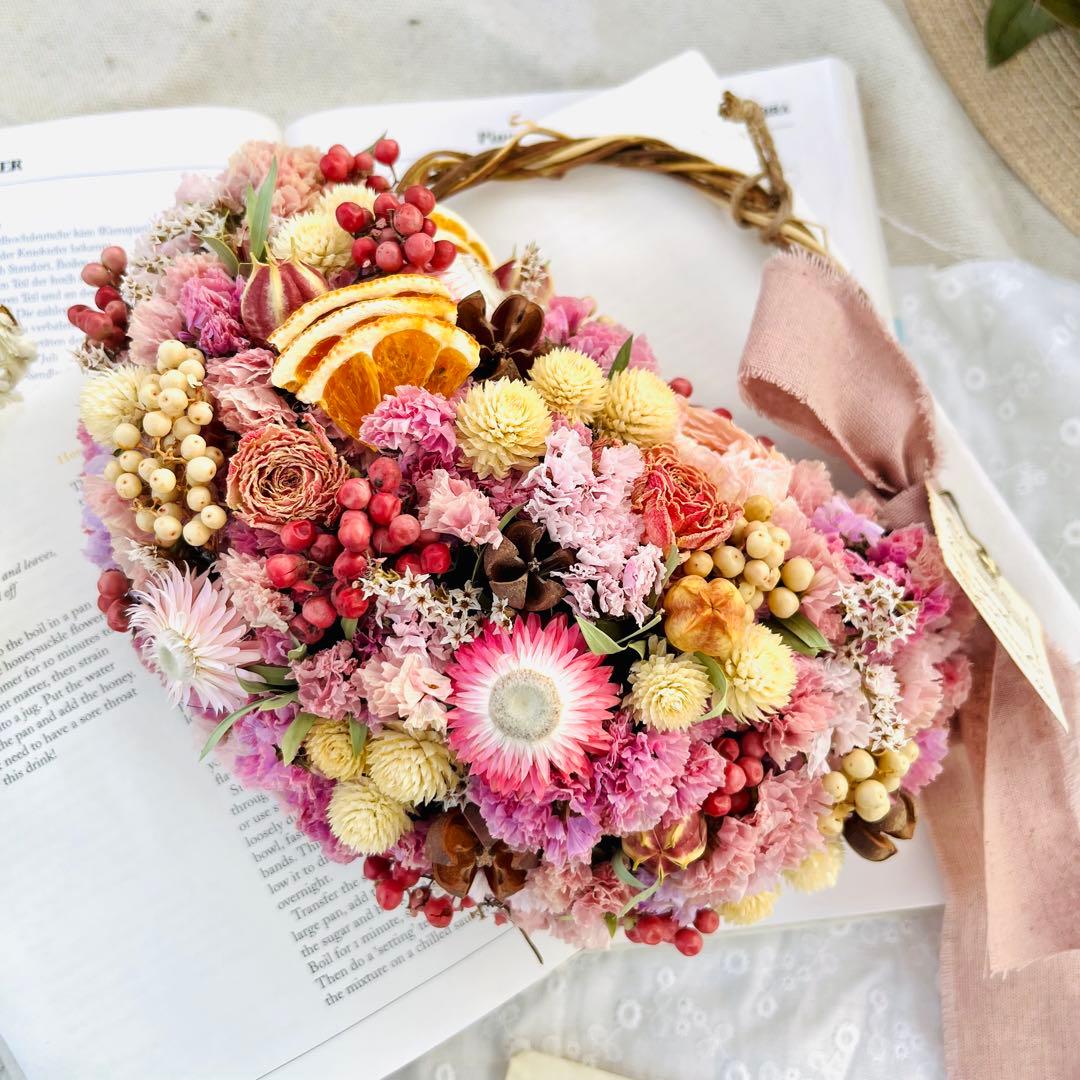 リース　ドライフラワー　ドライフラワーリース　スワッグ　ブーケ　フライングリース