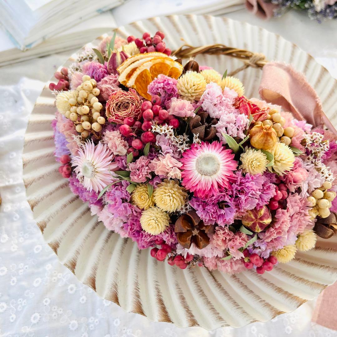 リース　ドライフラワー　ドライフラワーリース　スワッグ　ブーケ　フライングリース