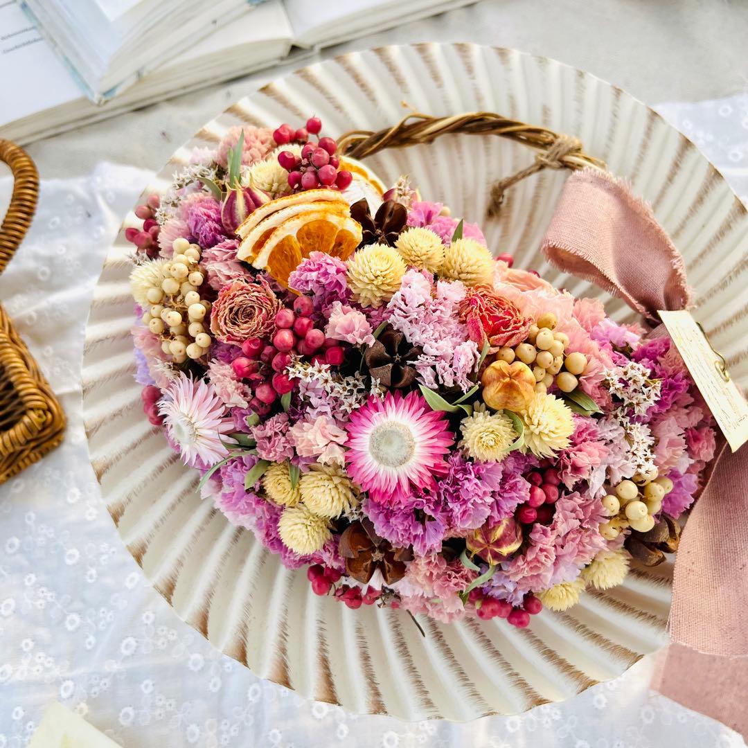 リース　ドライフラワー　ドライフラワーリース　スワッグ　ブーケ　フライングリース