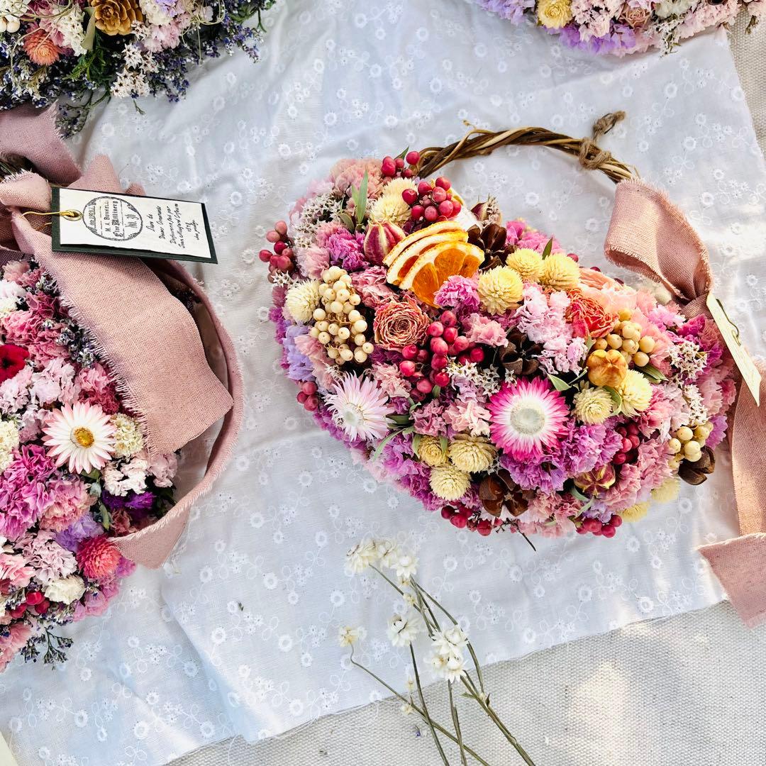 リース　ドライフラワー　ドライフラワーリース　スワッグ　ブーケ　フライングリース