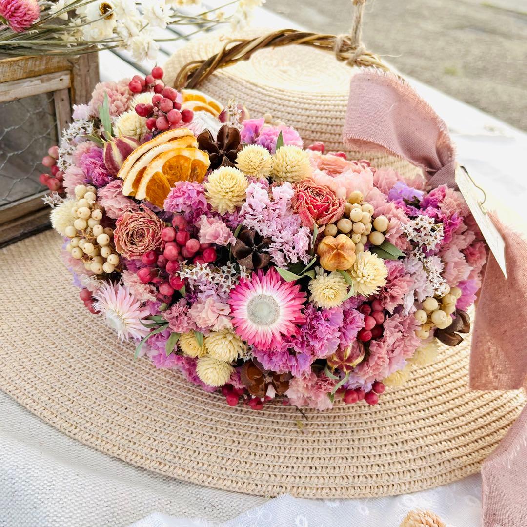 リース　ドライフラワー　ドライフラワーリース　スワッグ　ブーケ　フライングリース