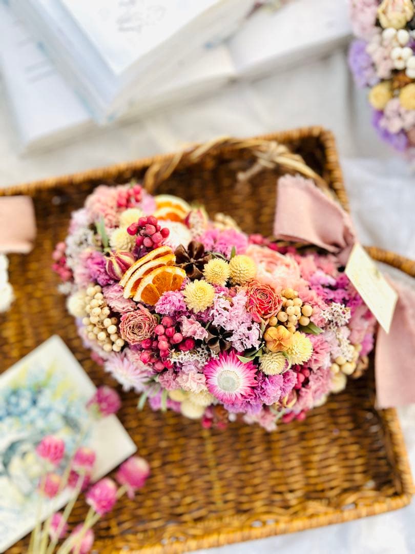 リース　ドライフラワー　ドライフラワーリース　スワッグ　ブーケ　フライングリース