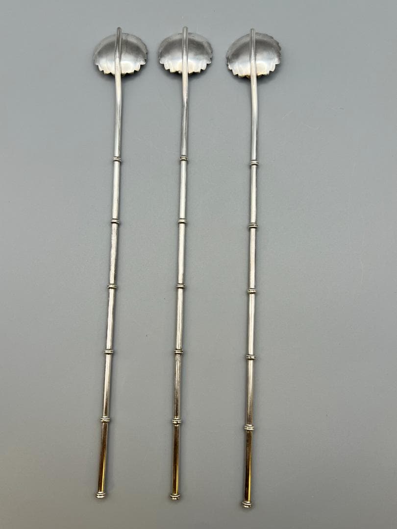 銀製 STERLING 950 湯豆腐スプーンとストロー スプーン 8点セット