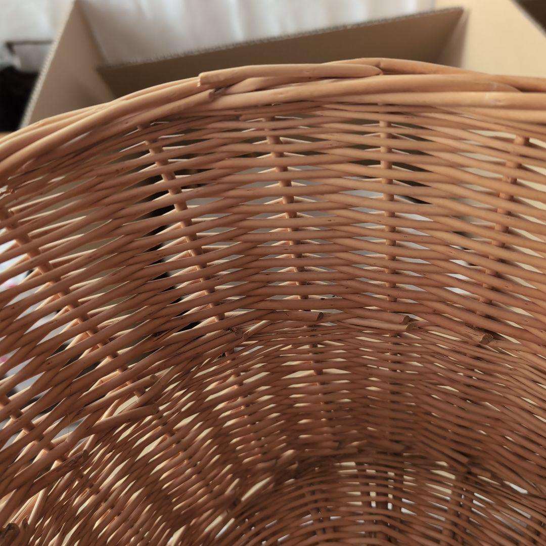 特大　ラタンバスケット2個セット　内布付き　カントリー雑貨　ランドリーバスケット