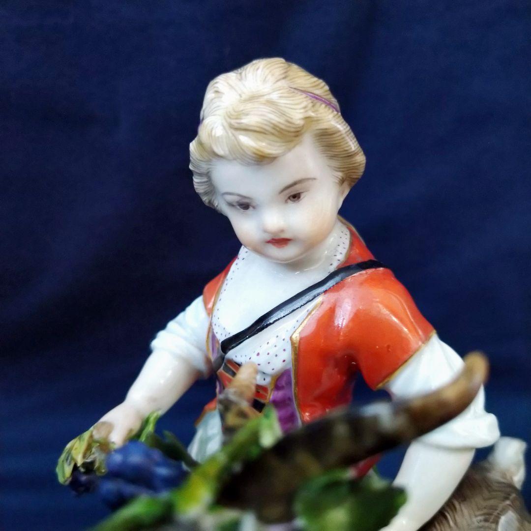 ✤1924年以前・マイセン(Meissen)フィギュリン✤『ヤギと少女』