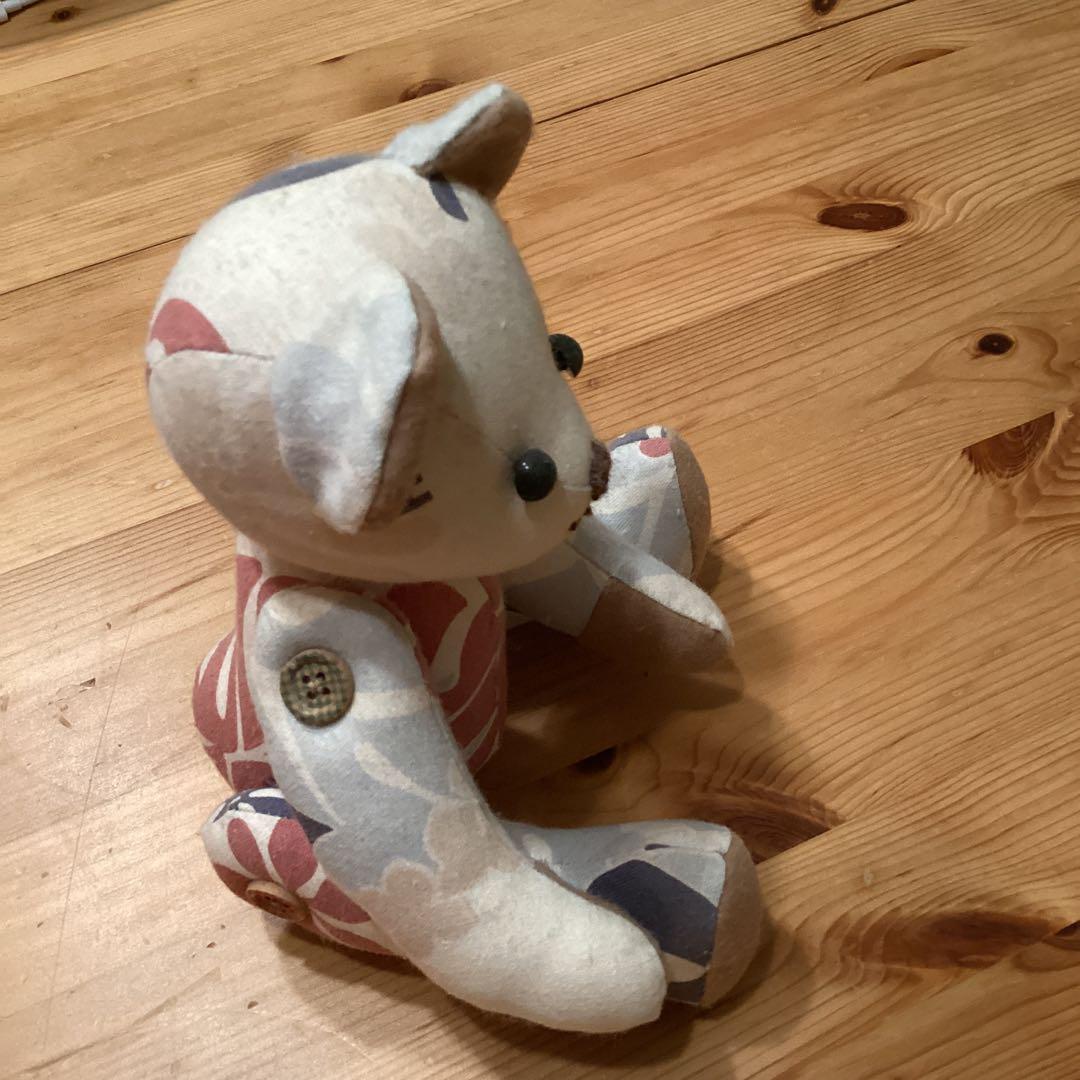 手作り花柄クマのぬいぐるみ