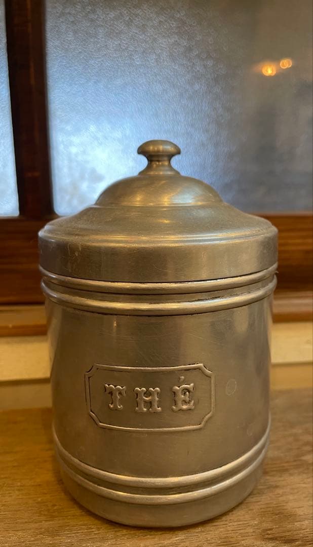 アンティーク　フランス蚤の市　キャニスターセット　アルミ缶　キッチン　ブロカント
