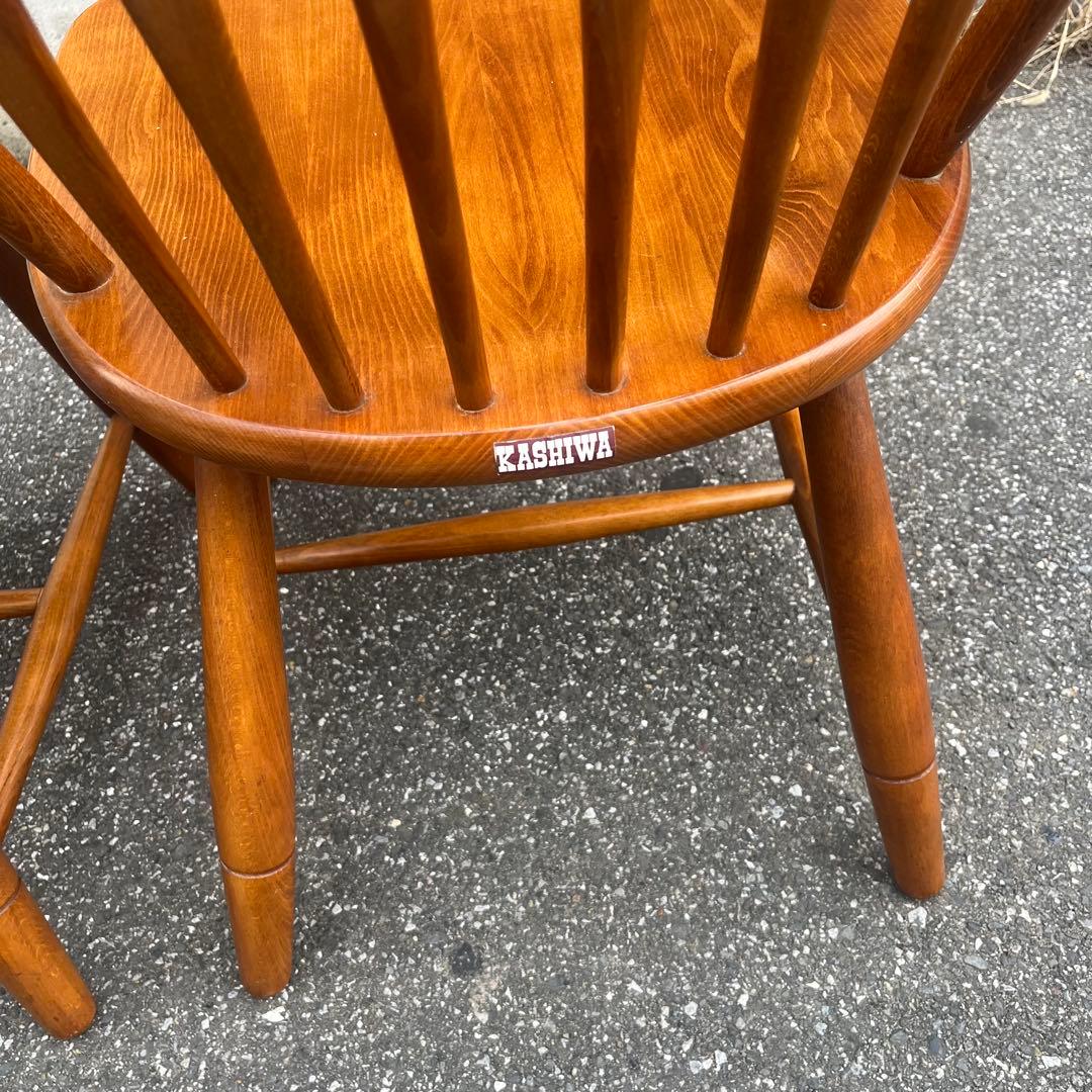 柏木工 ウィンザーチェア 木製無垢材 フープバック アローバック 飛騨高山　2脚