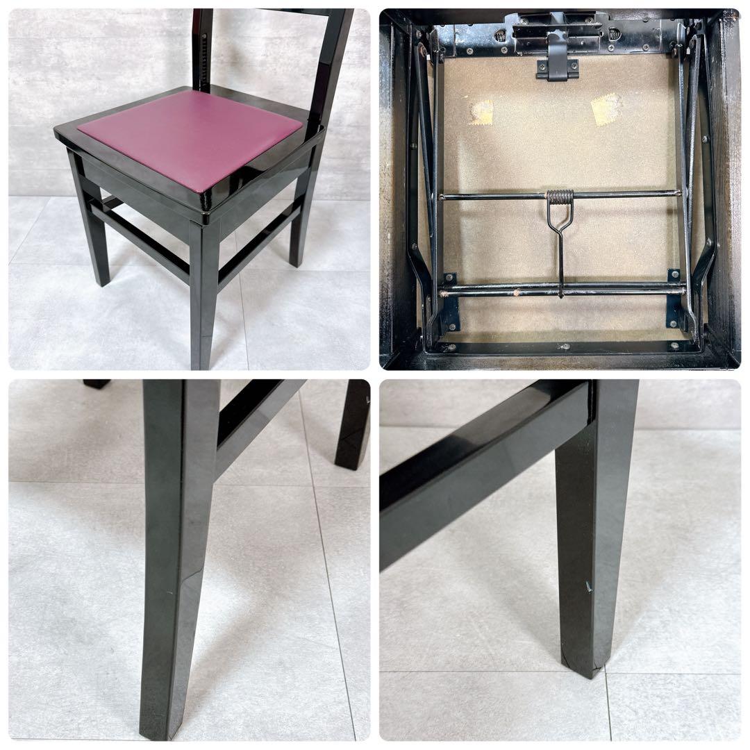 【美品】ピアノ椅子 トムソン椅子 高さ調整可能 アップライトピアノ【K678】