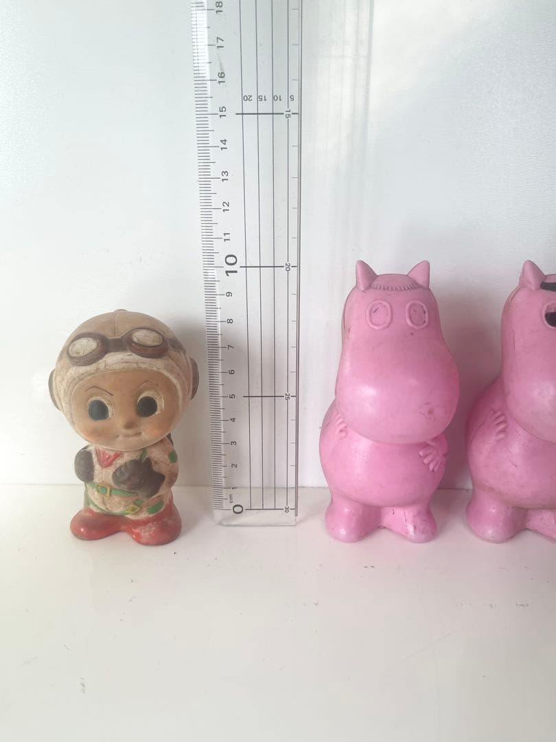 昭和レトロ ソフビ 貯金箱 ムーミン カンカンベア パラシュート坊や リコちゃん