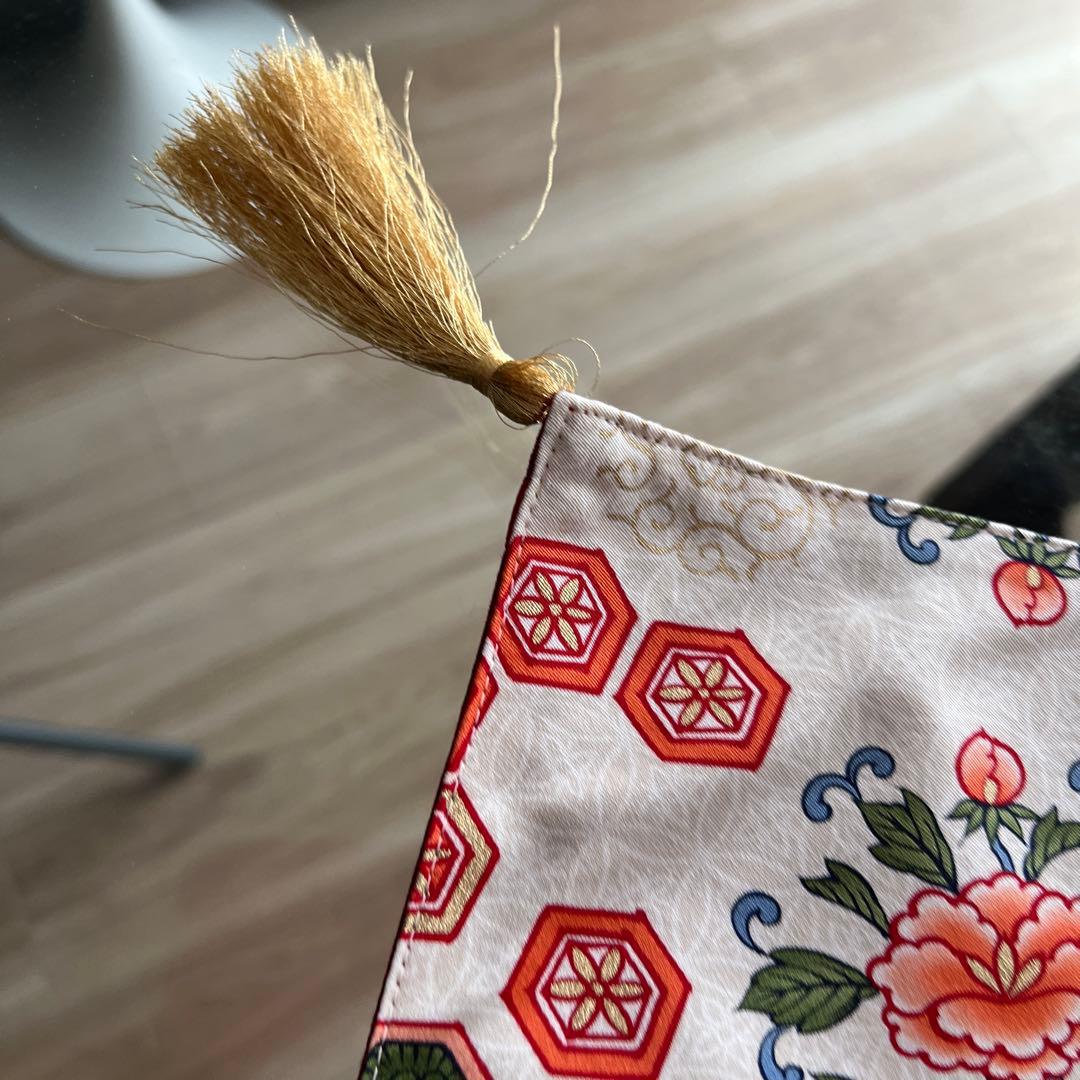 花柄タッセル付き中華風　テーブルセンター　源コレクション　テーブルランナー